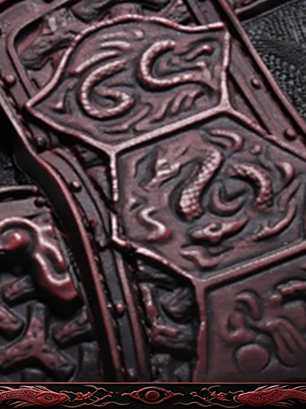 Crimson Jin Yi Wei Embossed Low-Top Sneakers - View 12