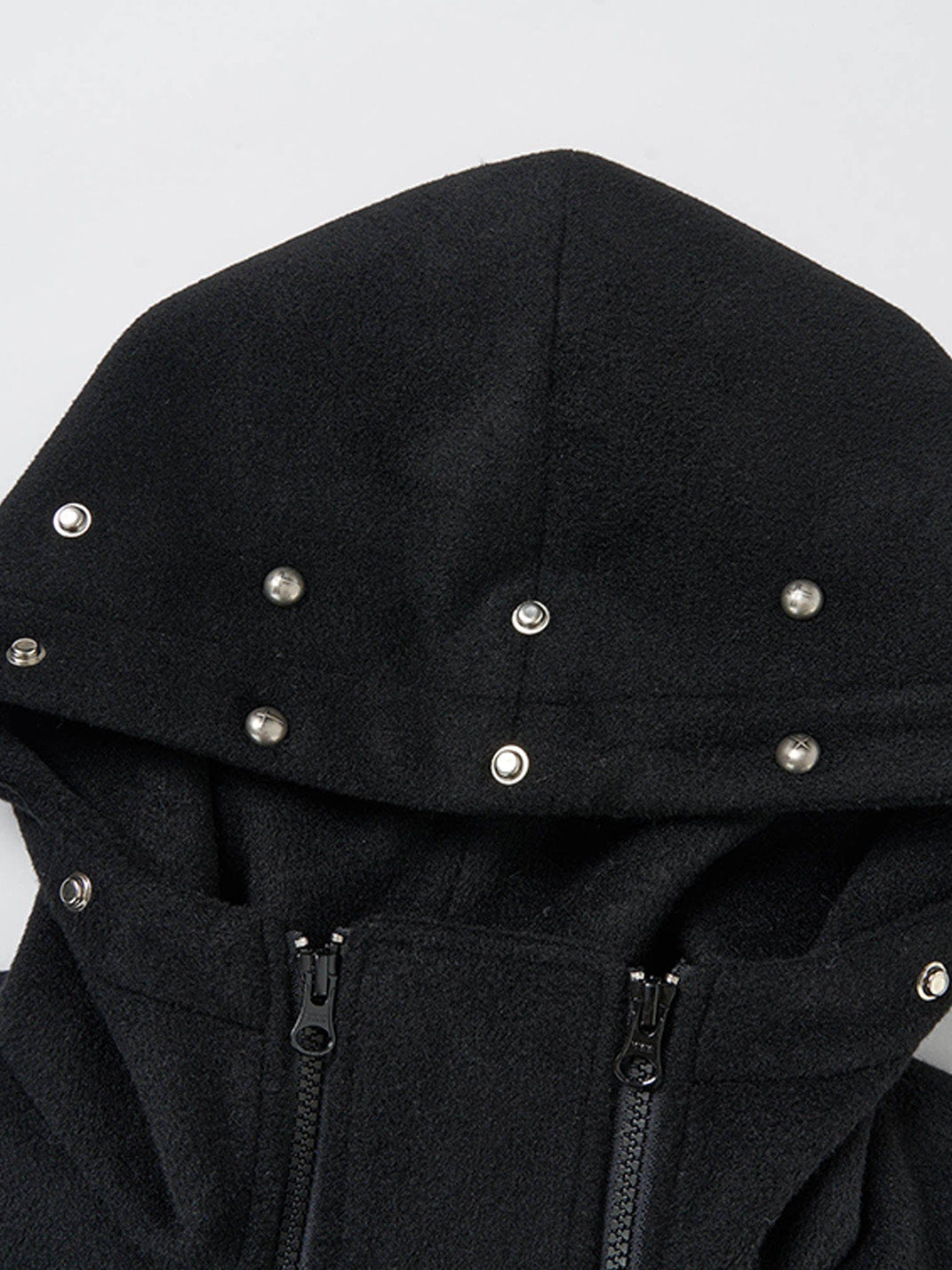 Detachable Faux-Fur Collar Double-Zip Coat - View 9