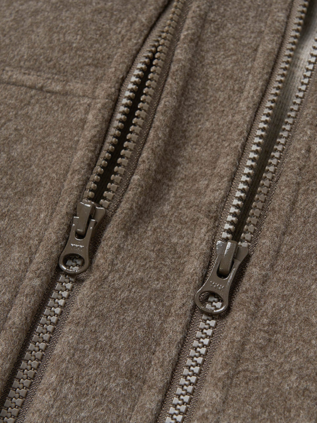 Detachable Faux-Fur Collar Double-Zip Coat - View 21
