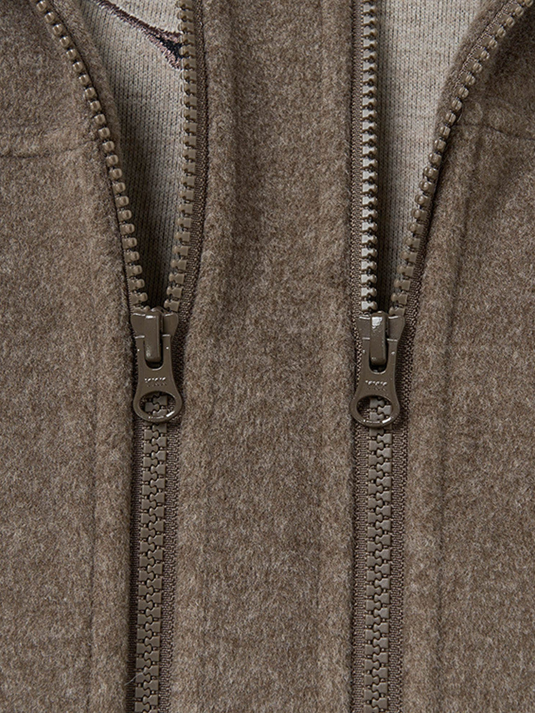Detachable Faux-Fur Collar Double-Zip Coat - View 22
