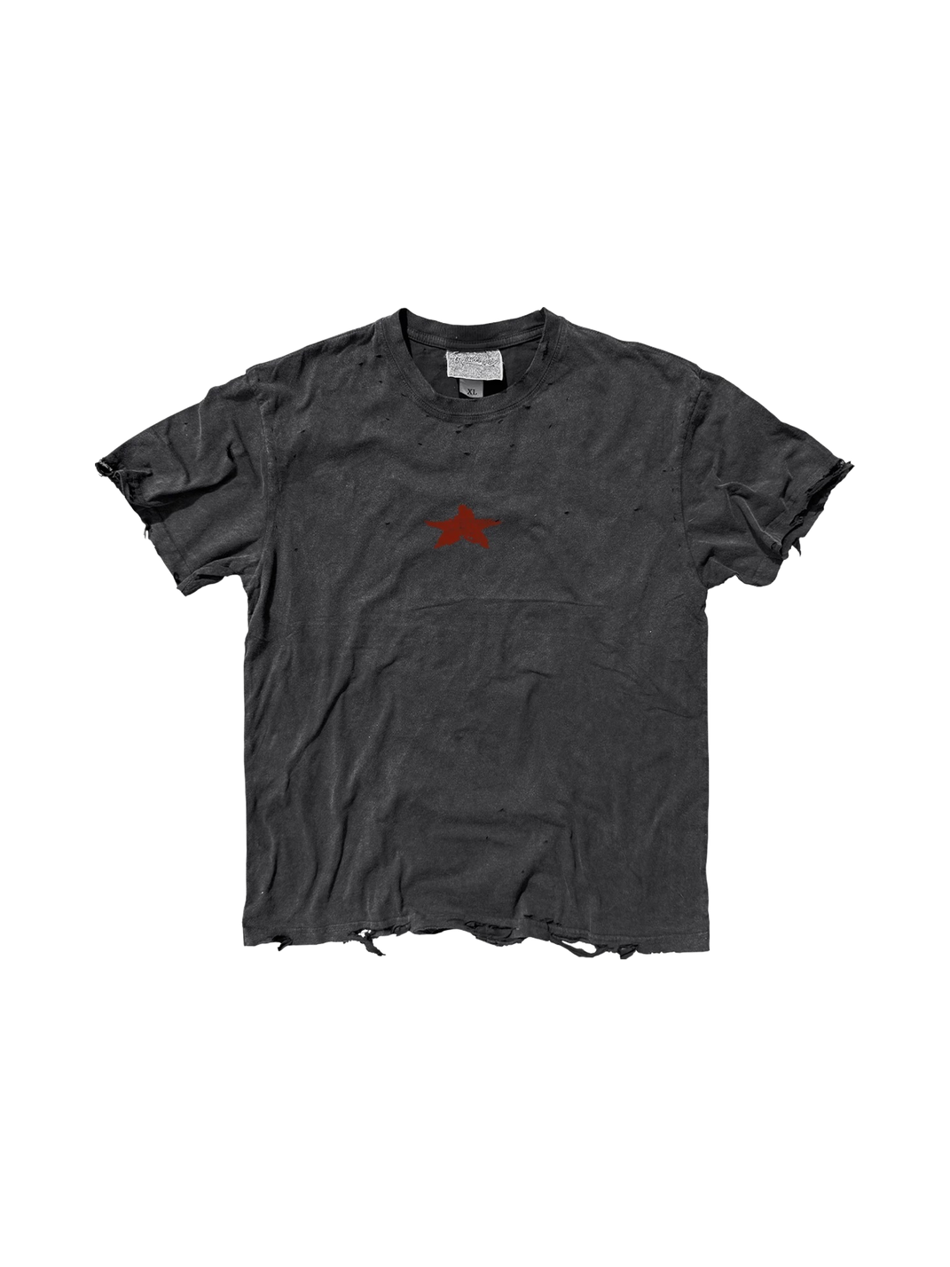 Washed Star-Graphic Distressed Cotton T-Shirt