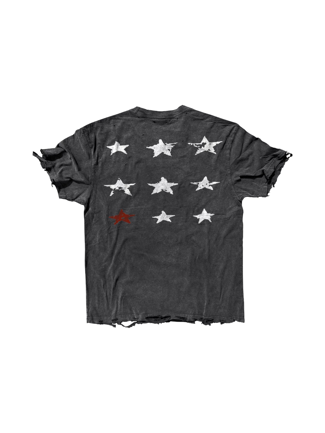 Washed Star-Graphic Distressed Cotton T-Shirt - View 2