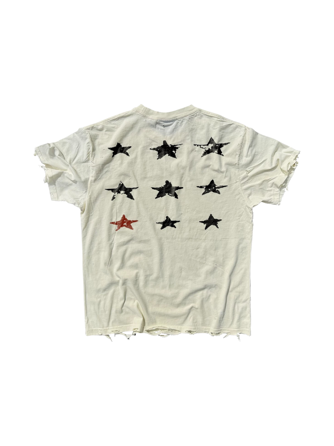 Washed Star-Graphic Distressed Cotton T-Shirt - View 4