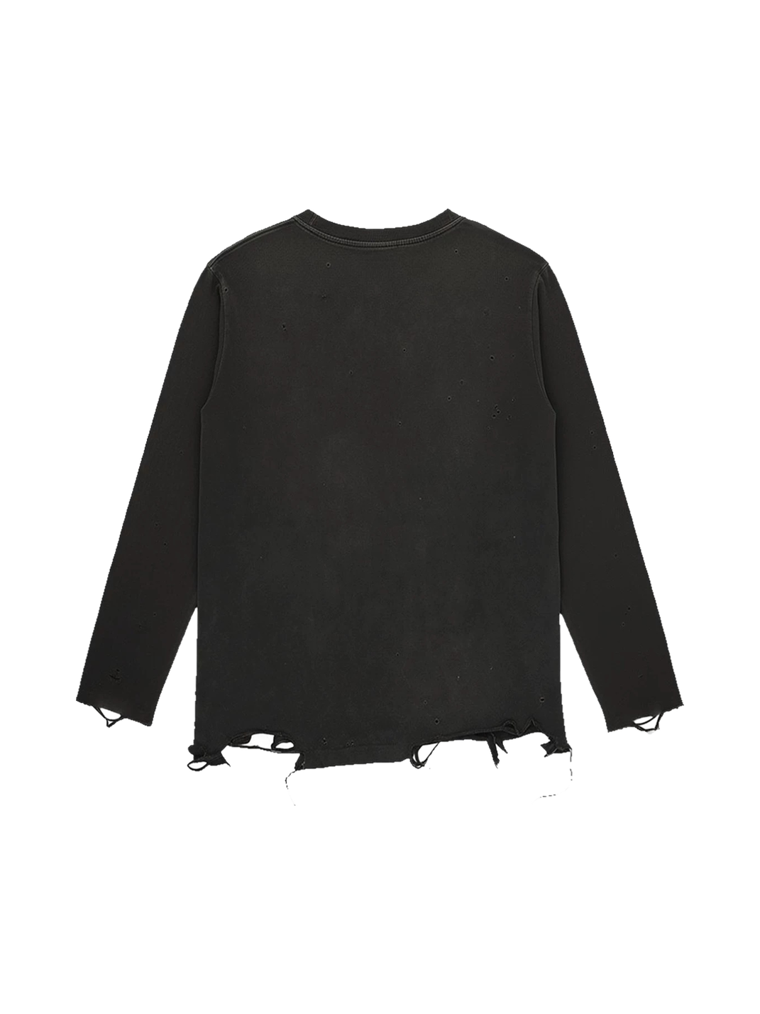 Cross-Script Distressed Cotton Long-Sleeve Tee - View 2