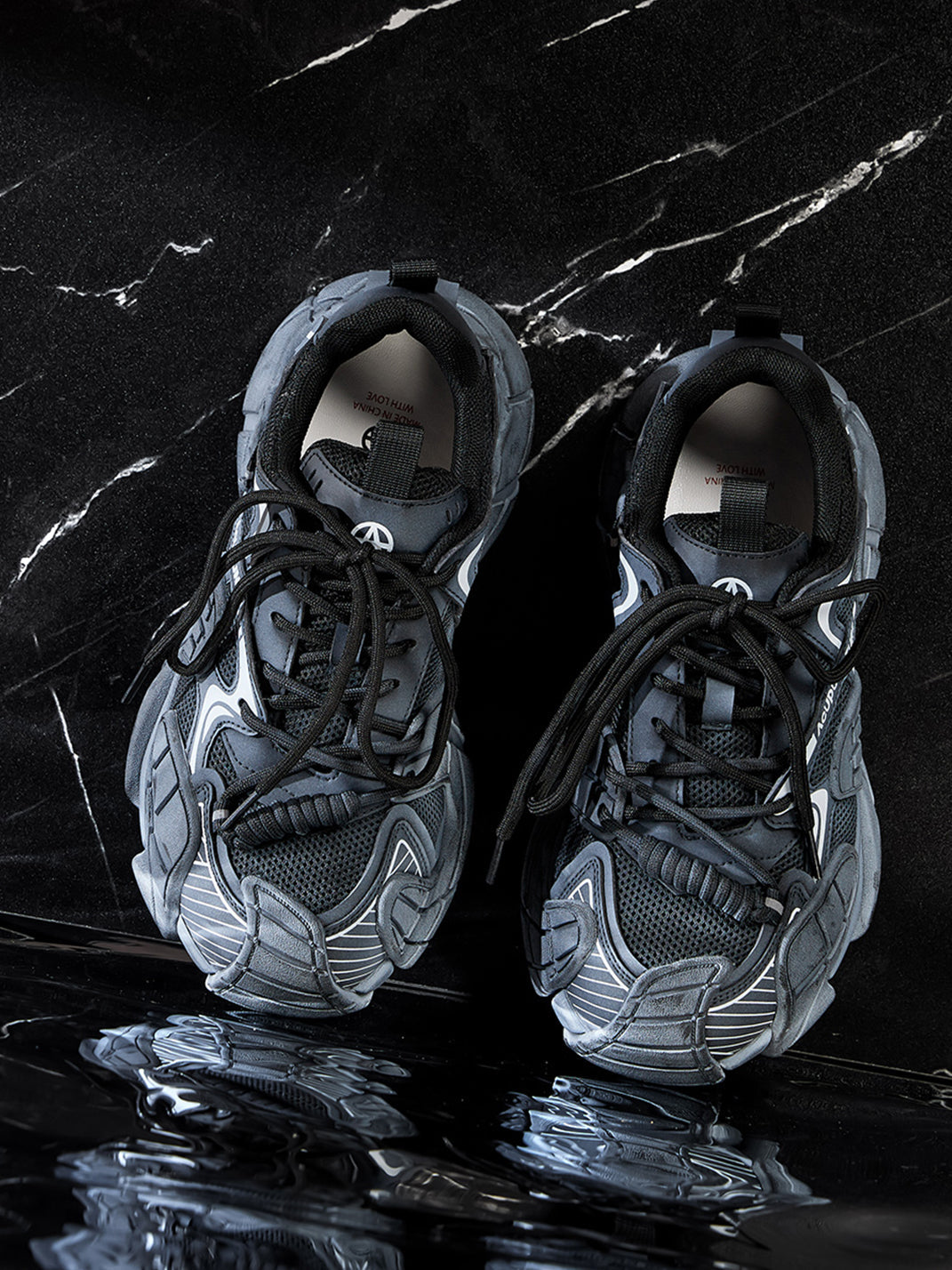 Silver Cage-Panel Platform Sneakers - View 5