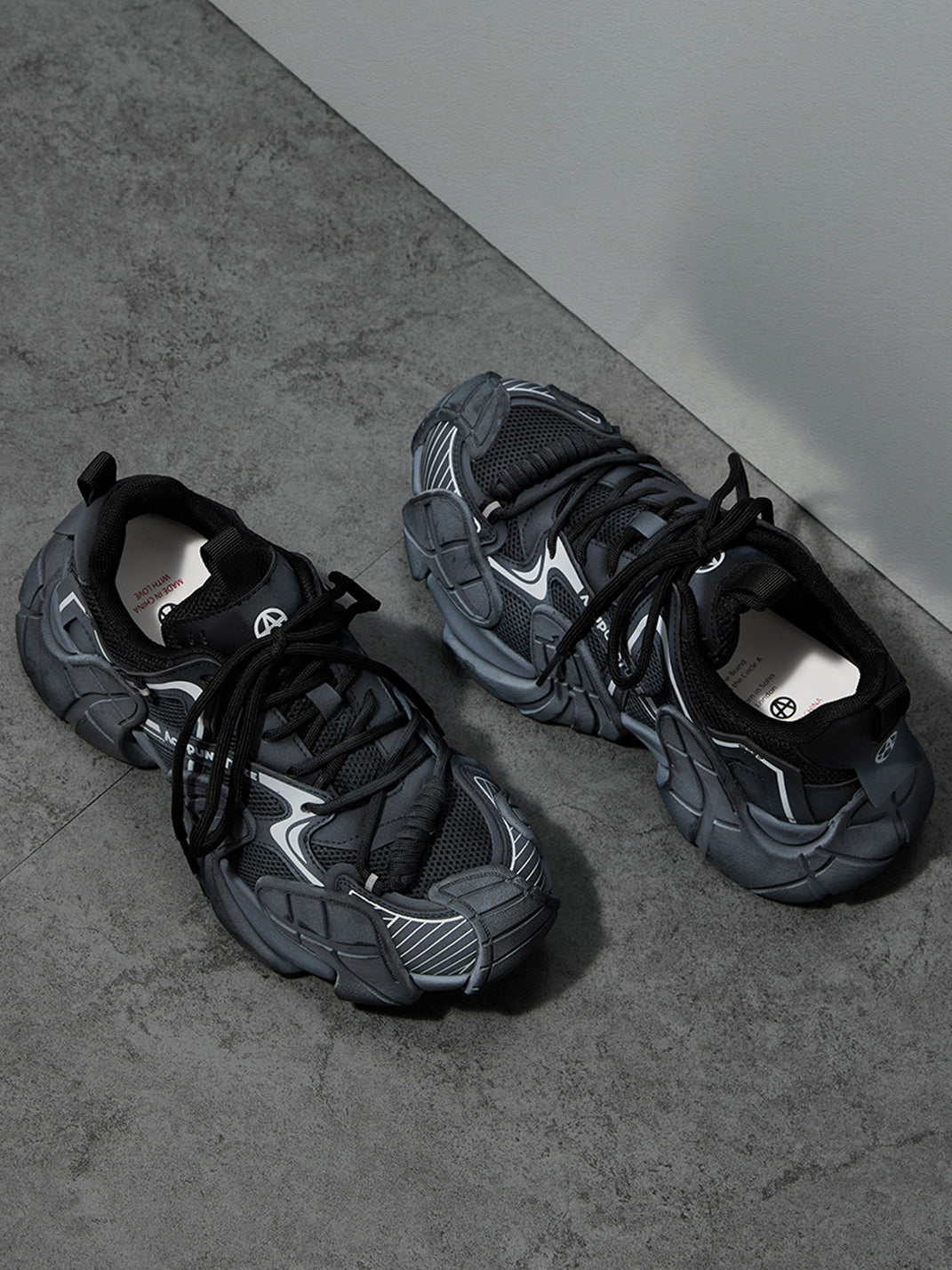 Silver Cage-Panel Platform Sneakers - View 7