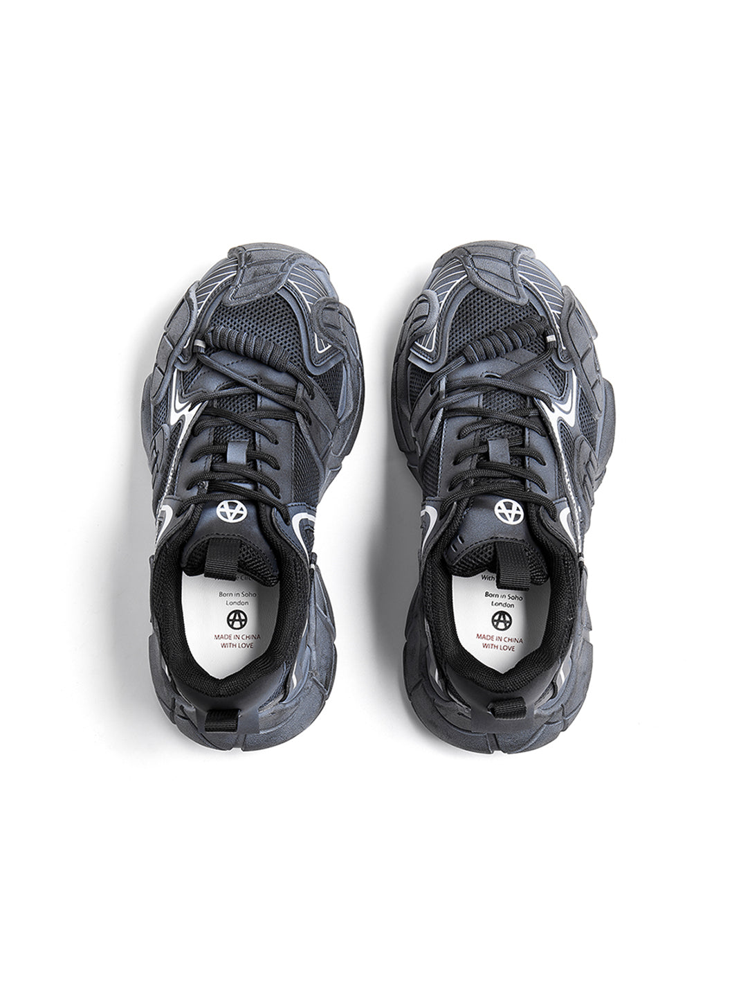 Silver Cage-Panel Platform Sneakers - View 10