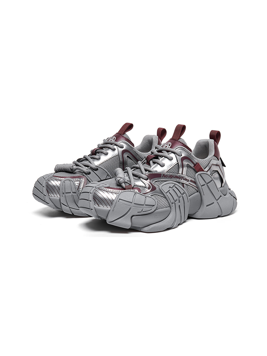 Silver Cage-Panel Platform Sneakers - View 22
