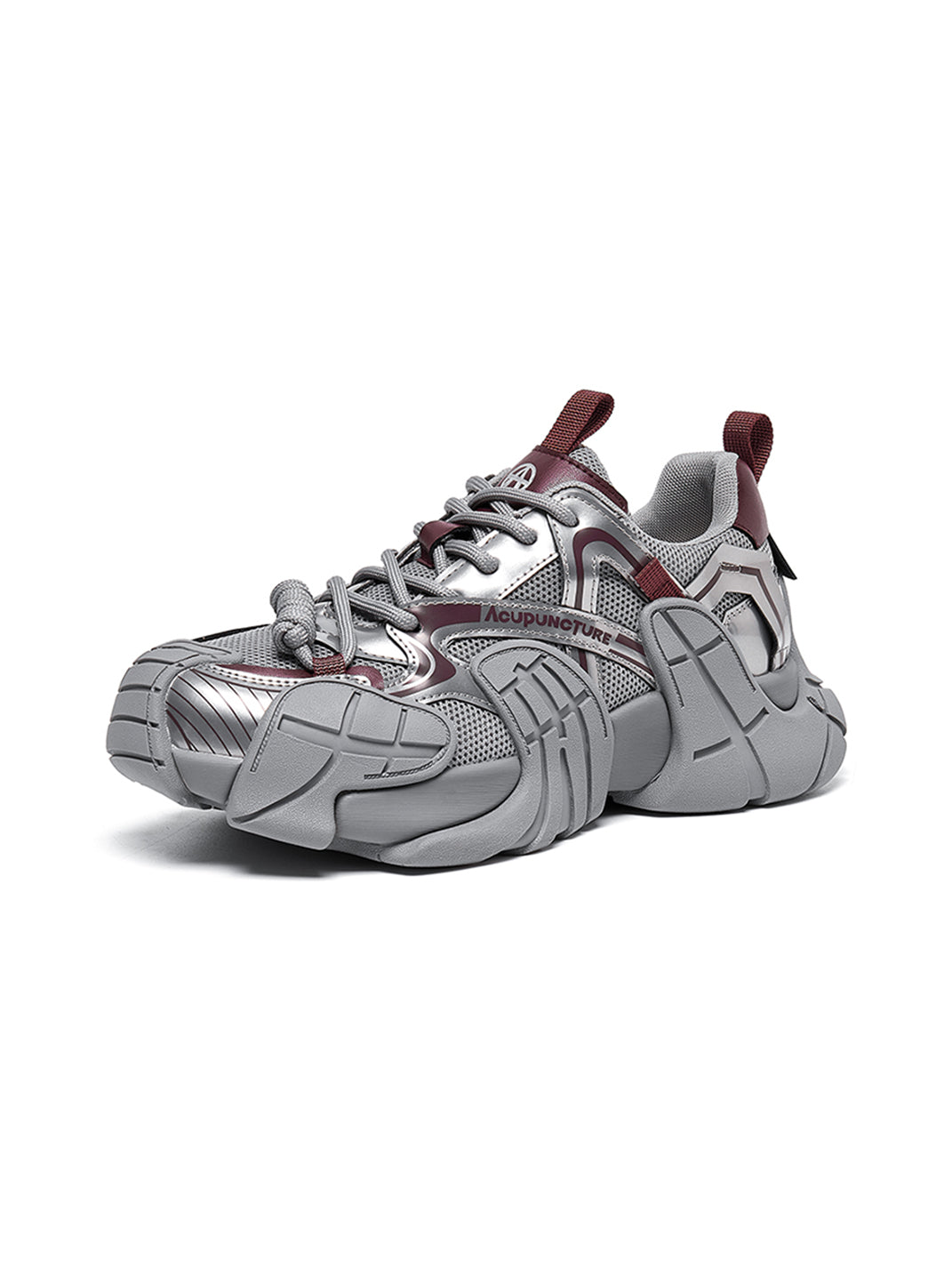Silver Cage-Panel Platform Sneakers - View 25