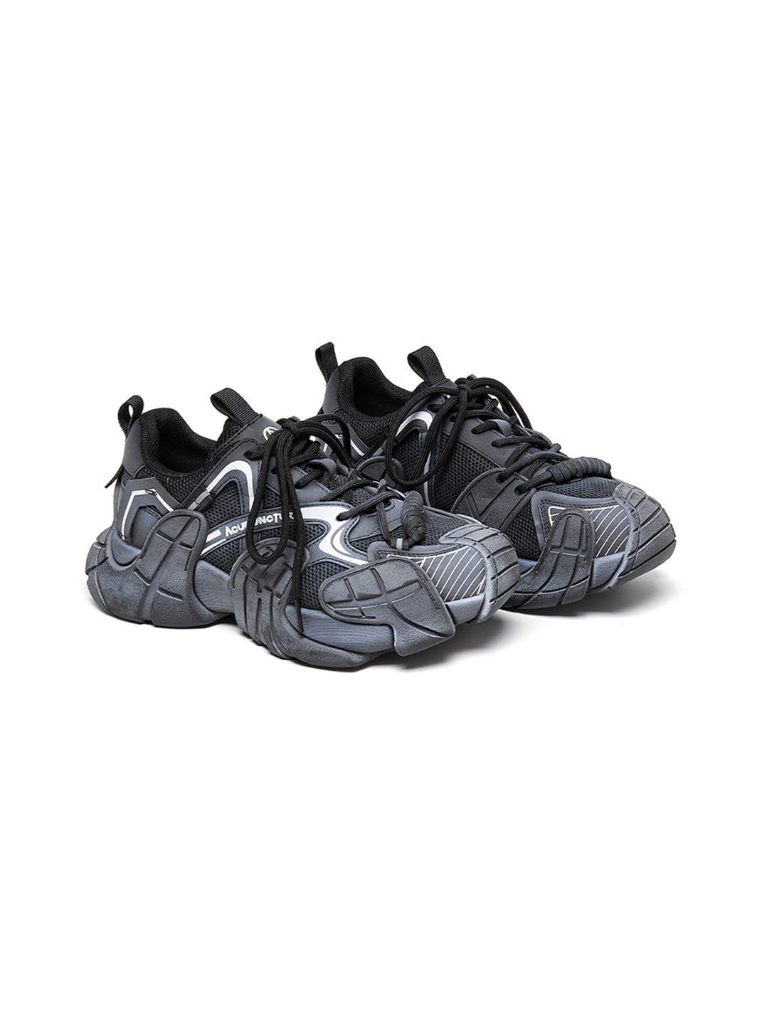 Silver Cage-Panel Platform Sneakers - View 29