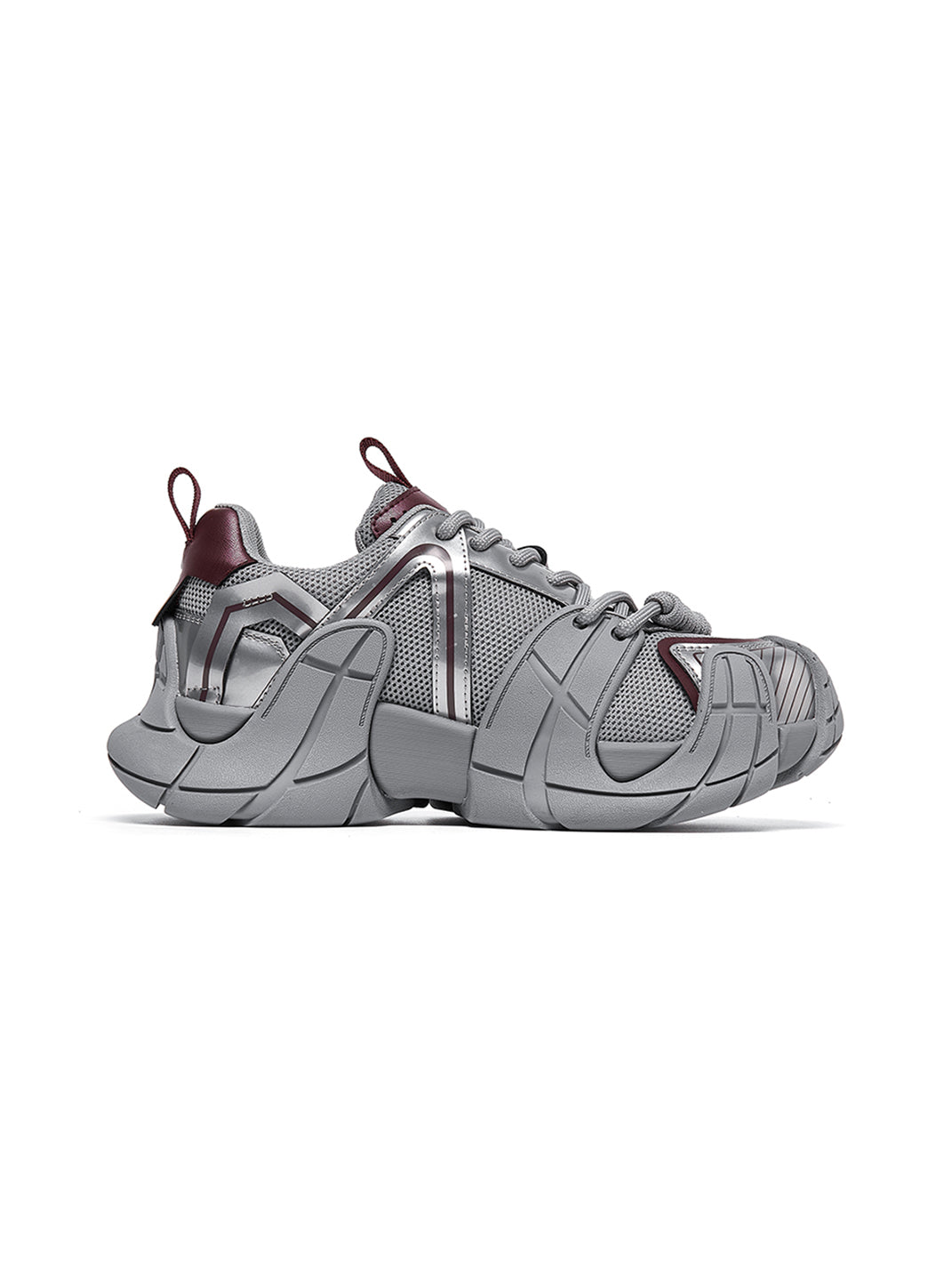 Silver Cage-Panel Platform Sneakers - View 30