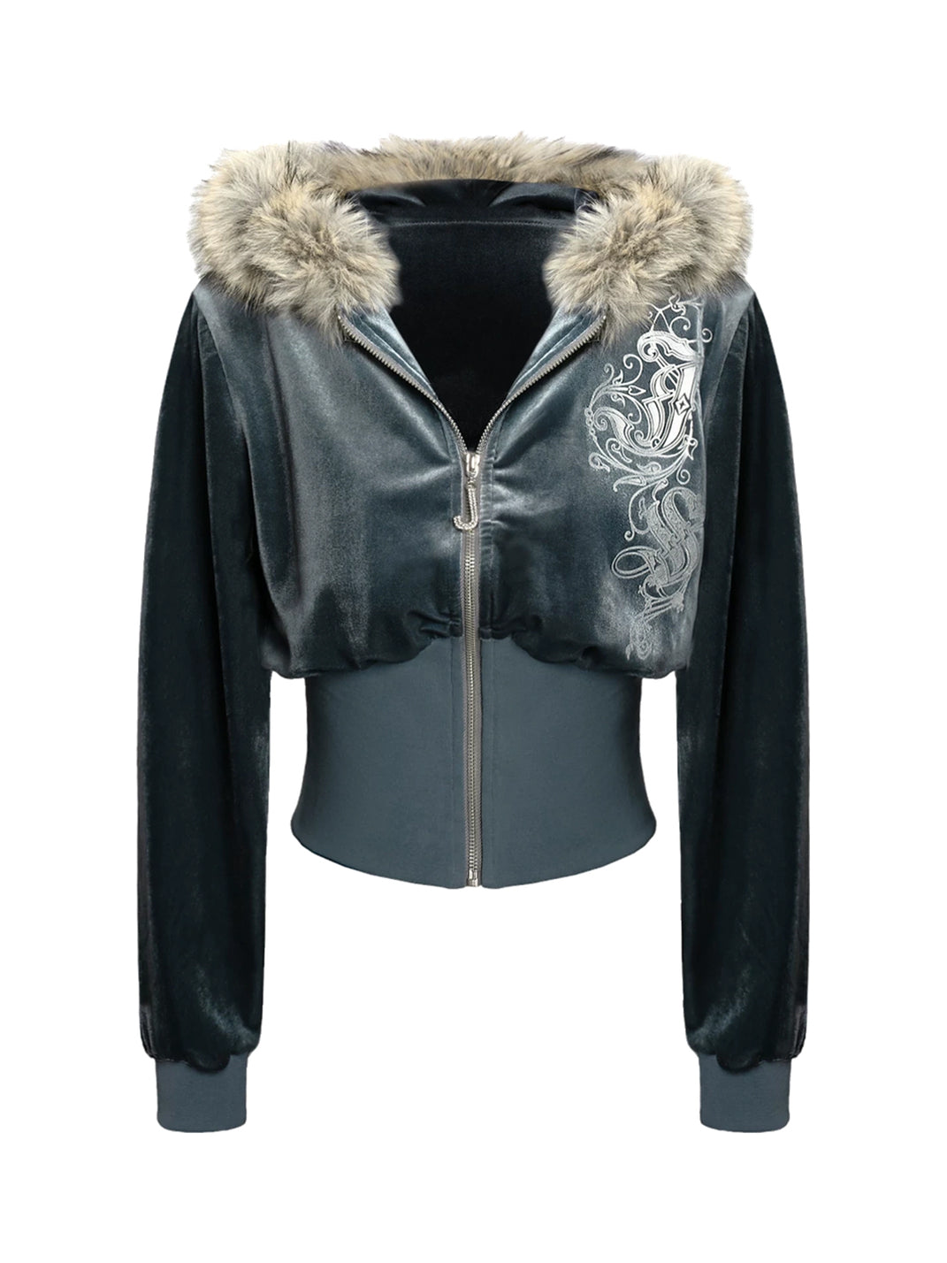Silver Script Velvet Hoodie & Pants Separates — product view 2