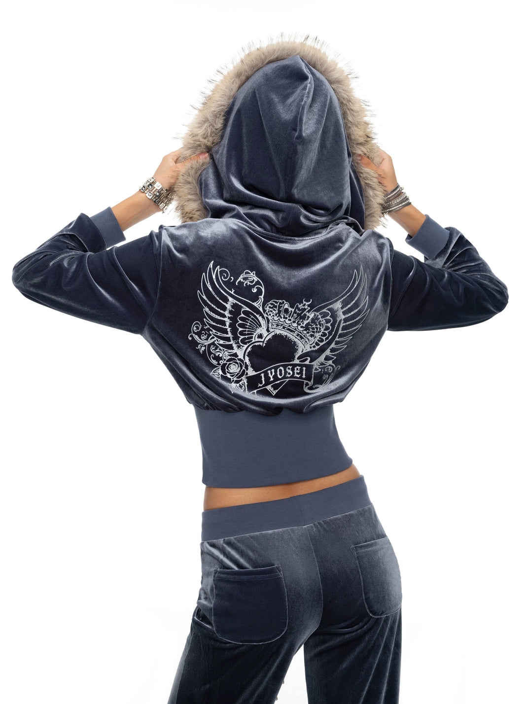 Silver Script Velvet Hoodie & Pants Separates — product view 5