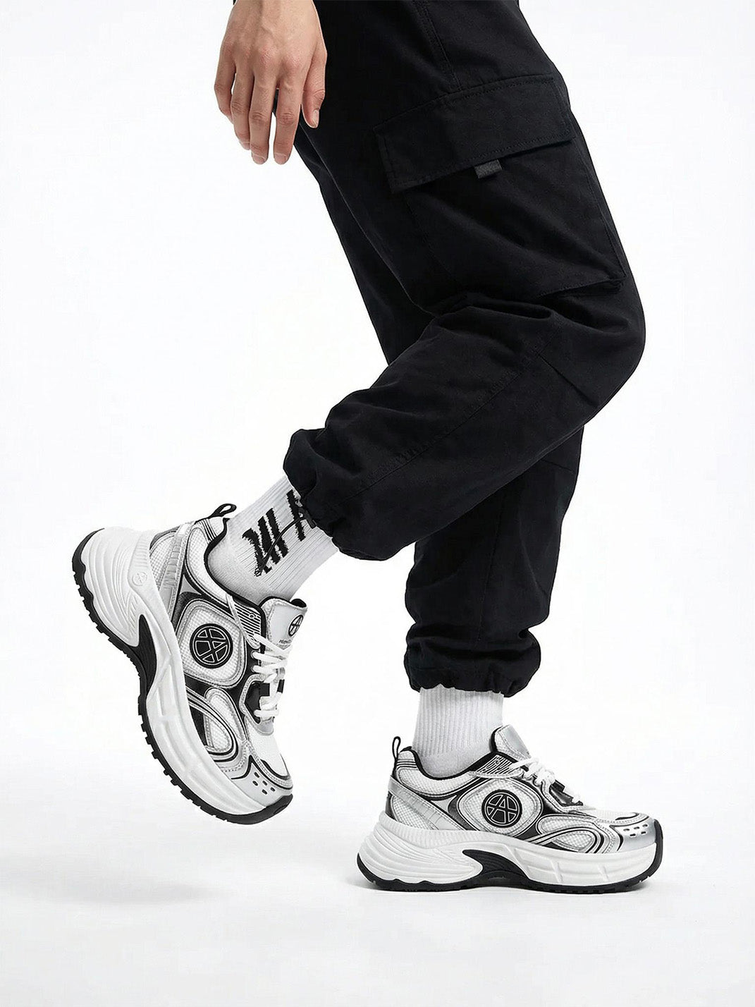 Silver Wave Chunky Dad Sneakers - View 3