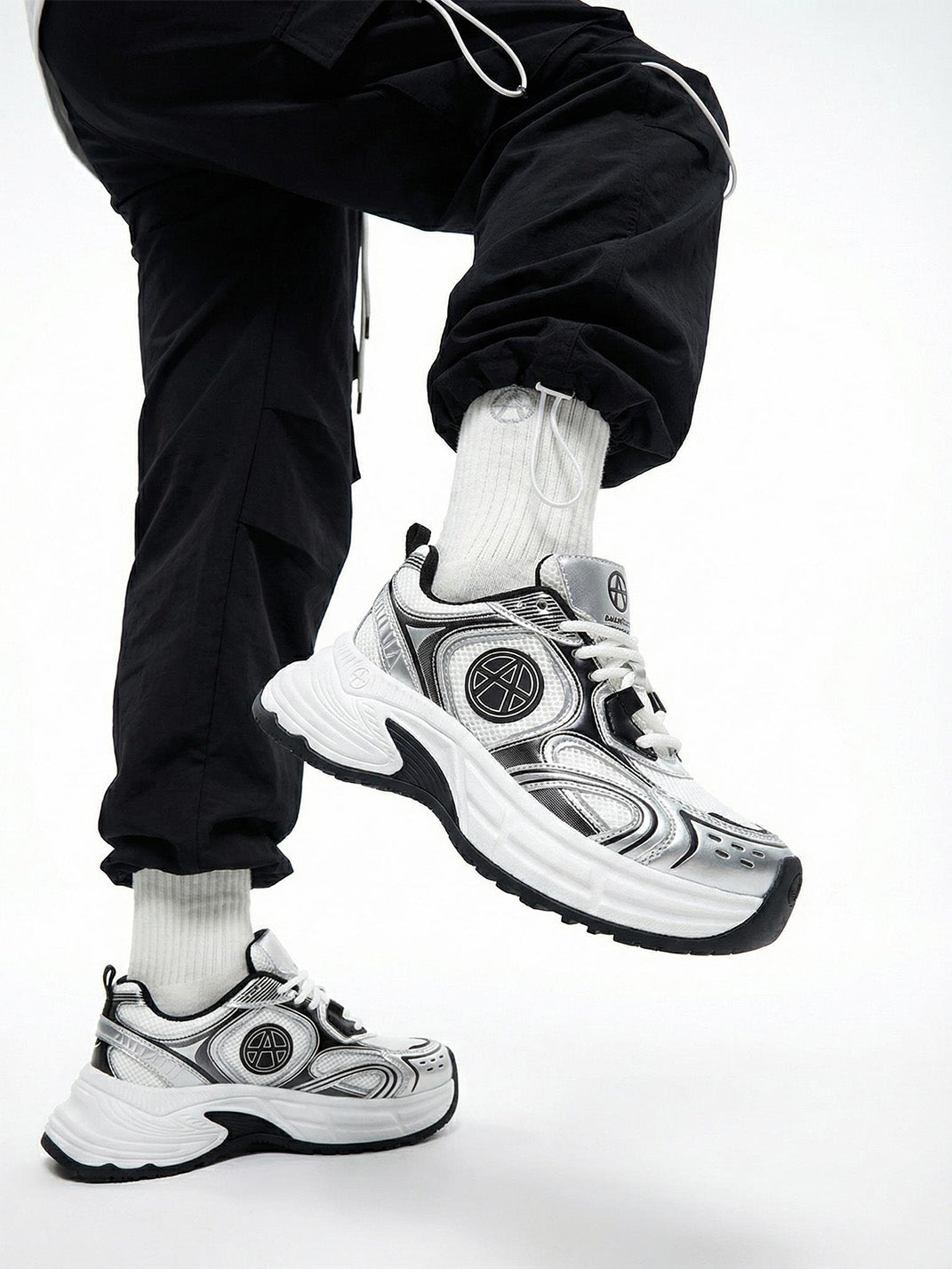 Silver Wave Chunky Dad Sneakers - View 4