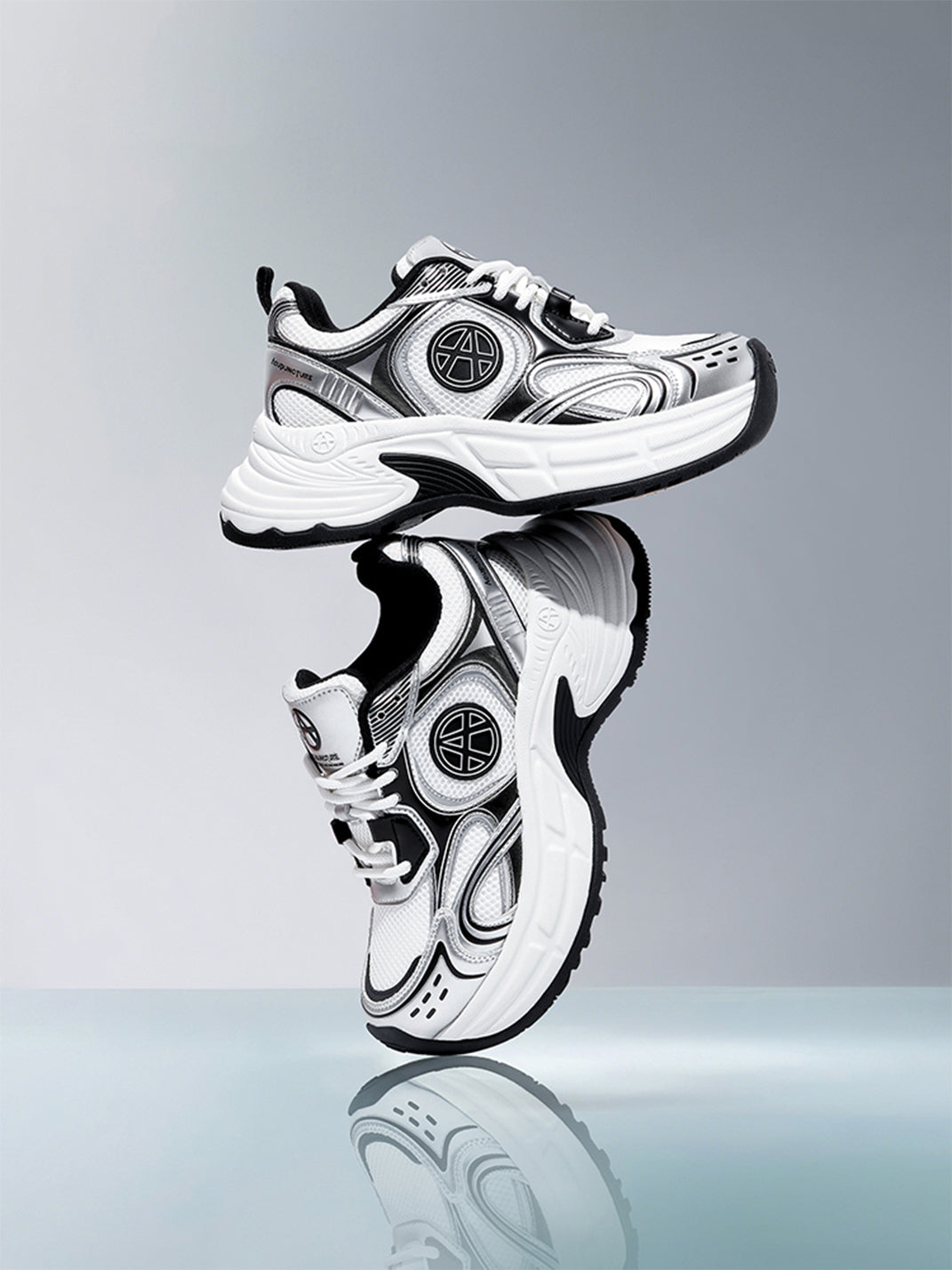 Silver Wave Chunky Dad Sneakers - View 5