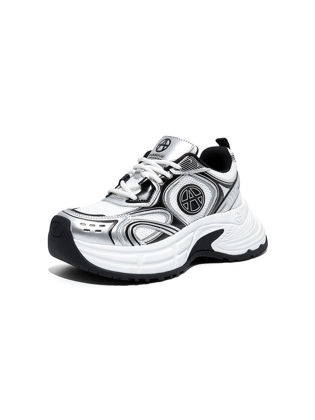 Silver Wave Chunky Dad Sneakers - View 9