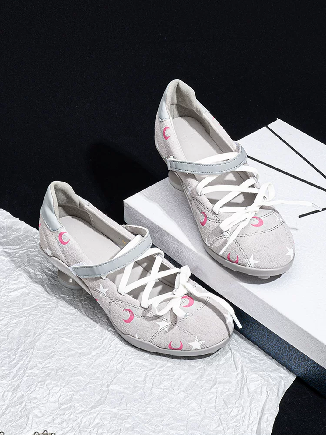 Moon-Print Low-Heel Sport Mary Janes - View 7