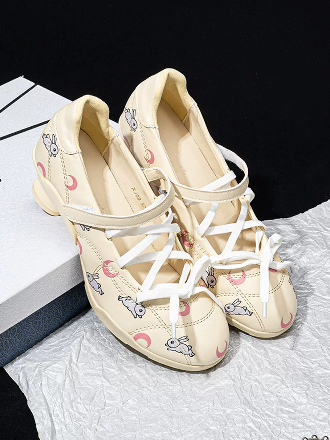 Moon-Print Low-Heel Sport Mary Janes - View 12