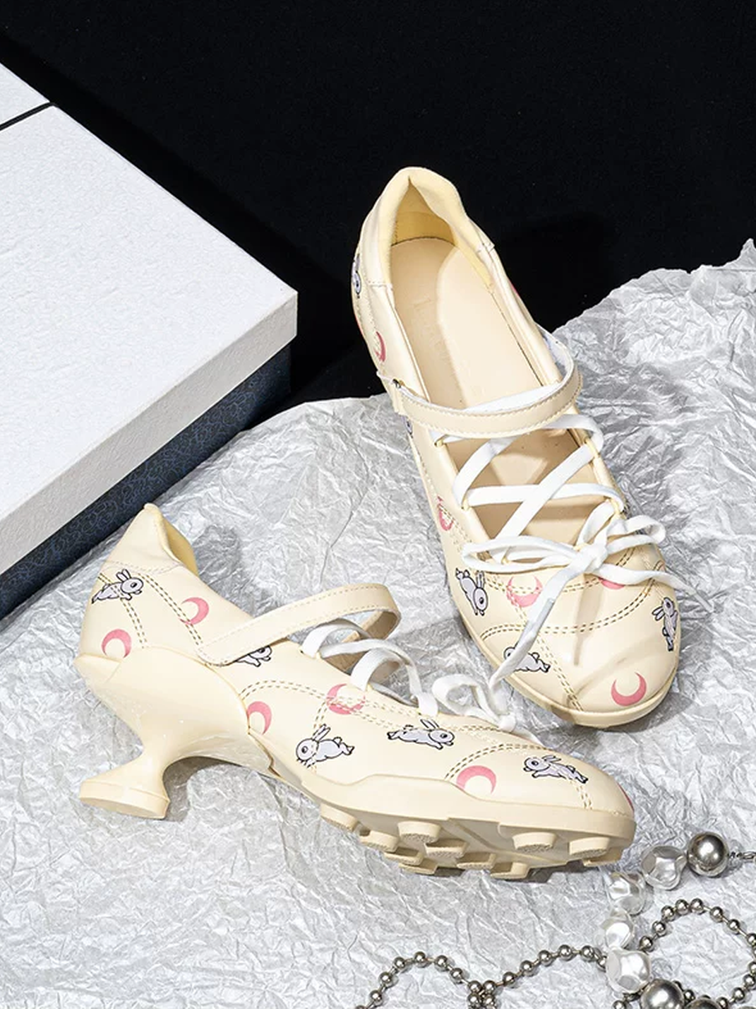 Moon-Print Low-Heel Sport Mary Janes - View 13