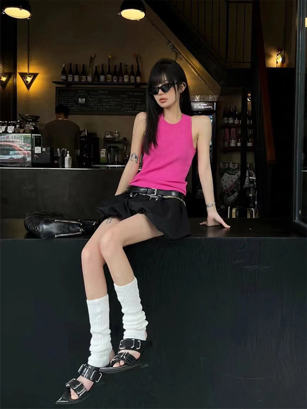 Pointed-Toe Triple-Buckle Wedge Sandals - View 3