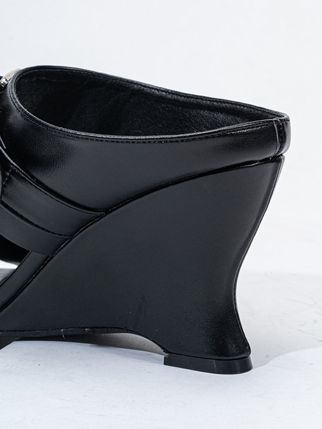Pointed-Toe Triple-Buckle Wedge Sandals - View 10