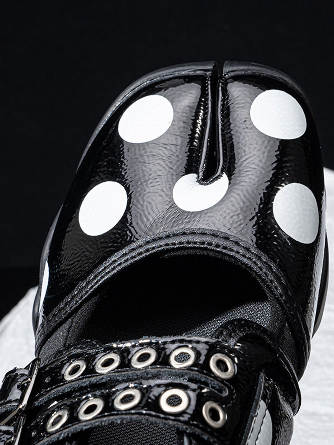 Polka-Dot Split-Toe Strapped Mary Janes - View 16