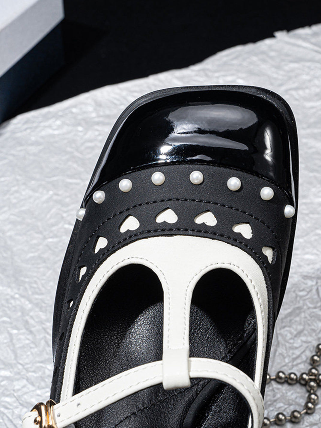 Heart-Stud Square-Toe Block-Heel Mary Janes - View 10