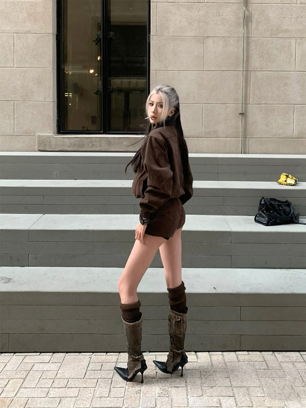 Detachable Distressed-Shaft Stiletto Boots - View 3