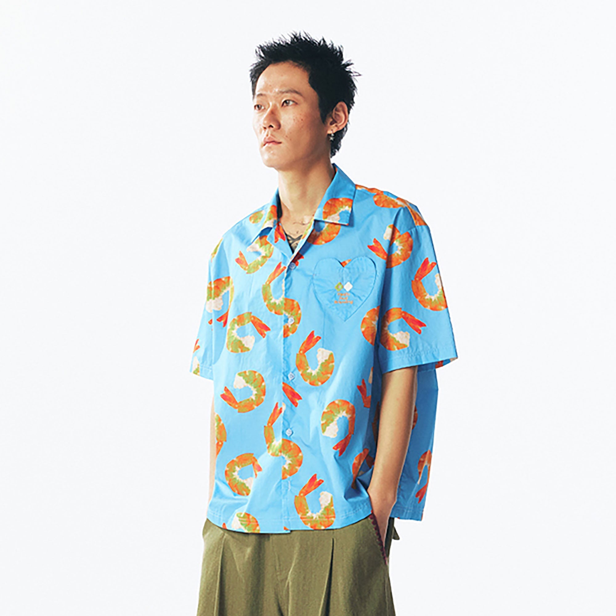 Shrimp Full Print Half Shirt