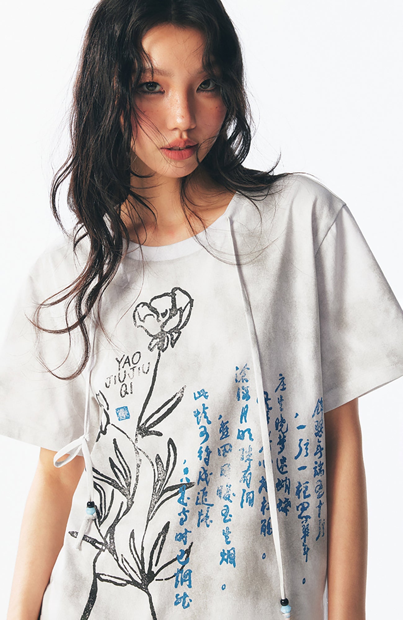 Floral Script Graphic Cotton Tee