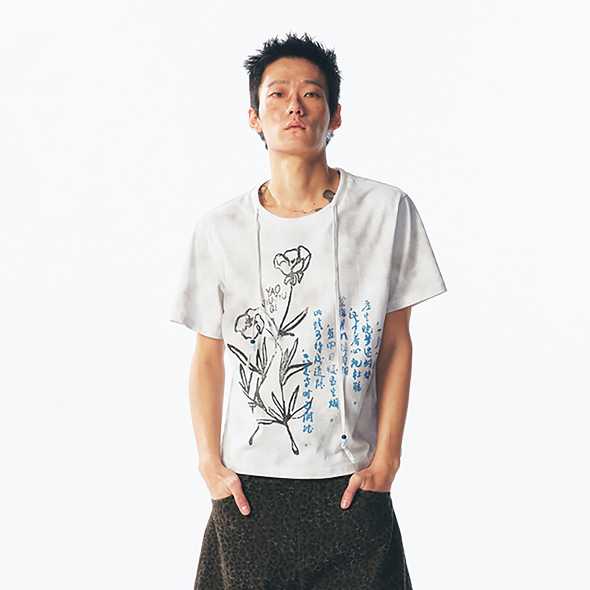 Floral Script Graphic Cotton Tee