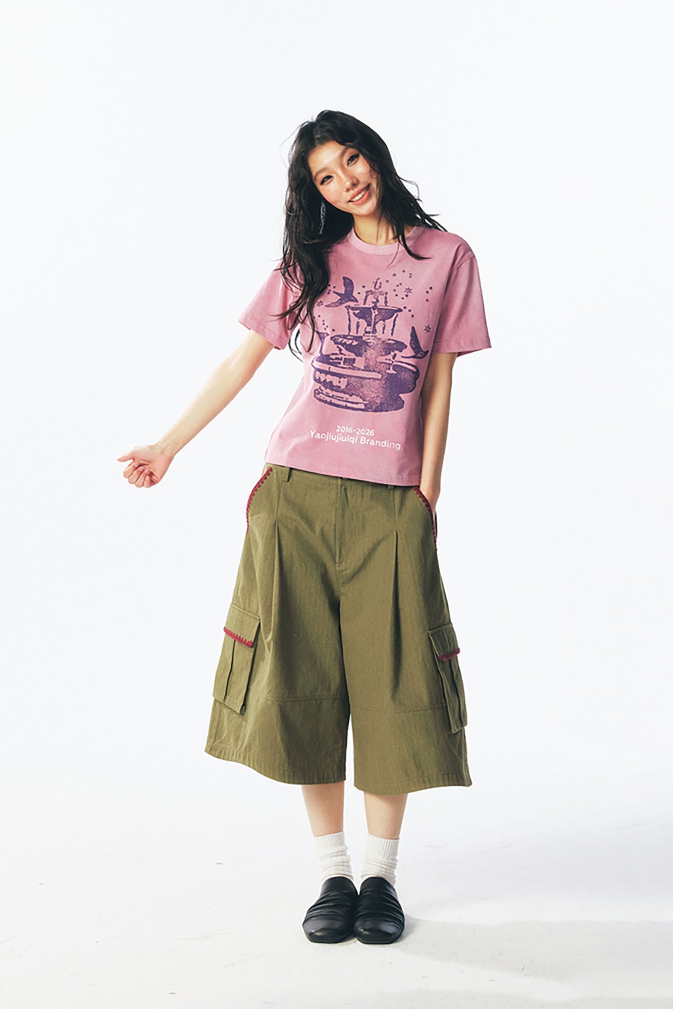 Fountain Dove Distressed Cotton Tee