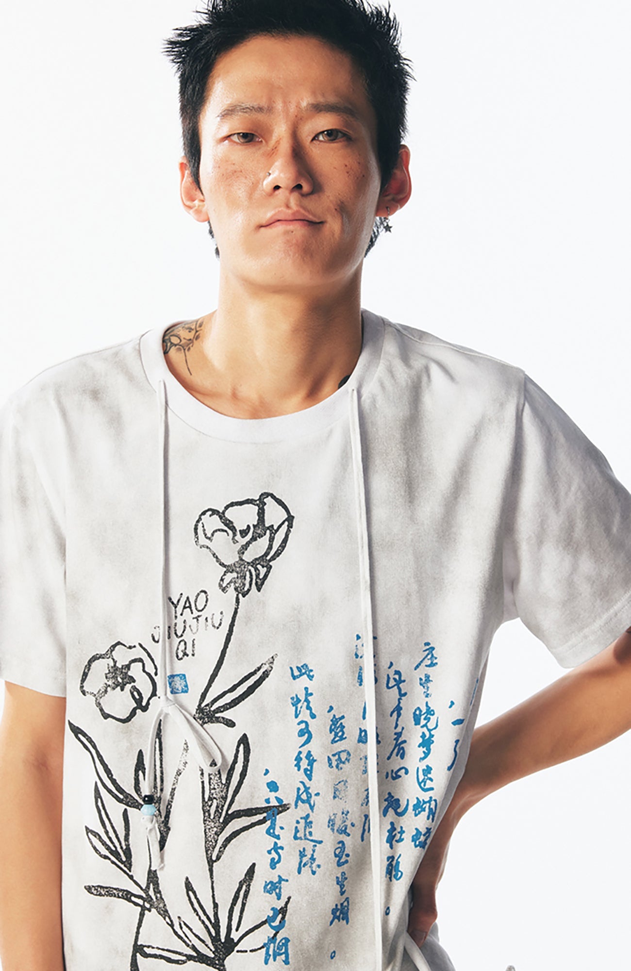 Floral Script Graphic Cotton Tee
