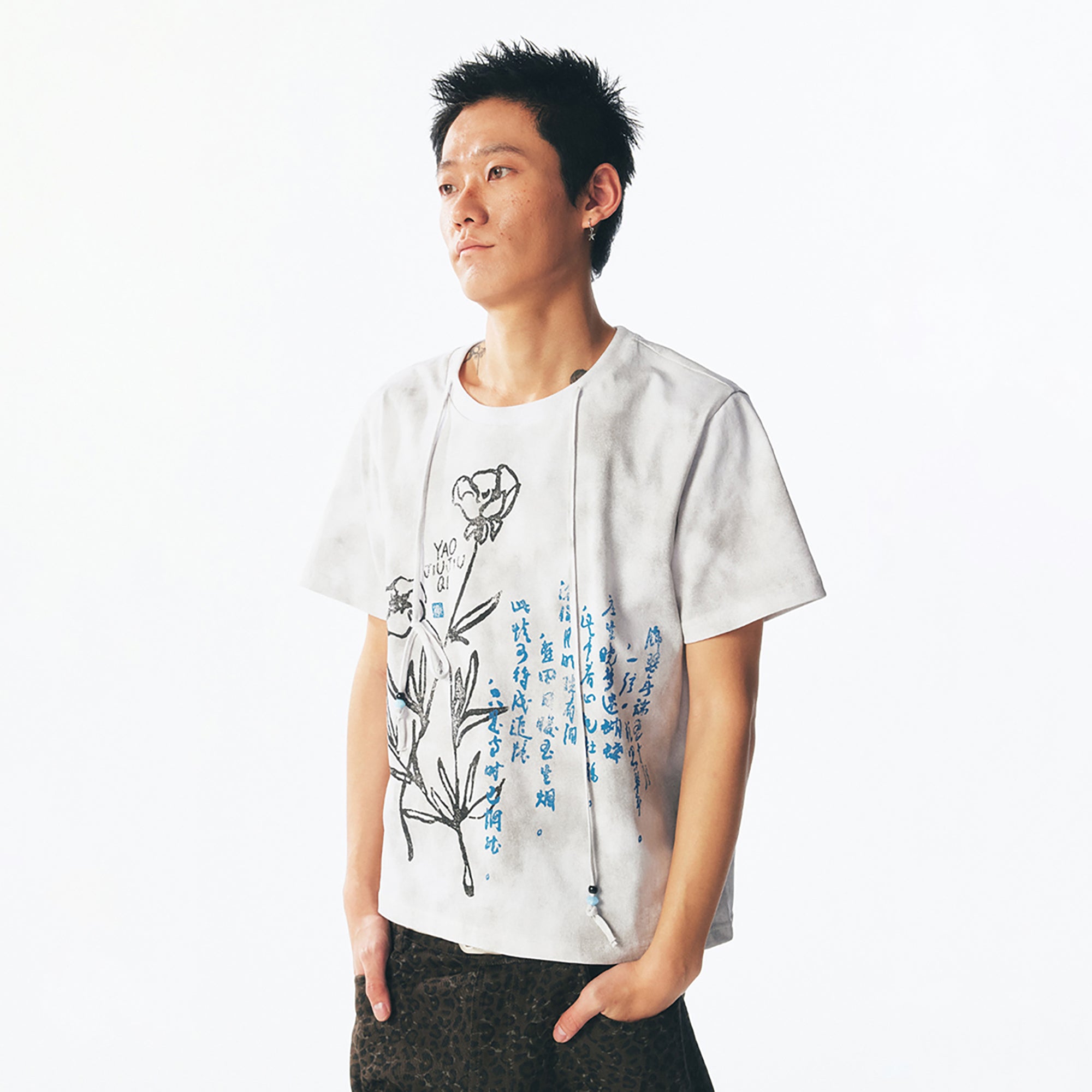 Floral Script Graphic Cotton Tee