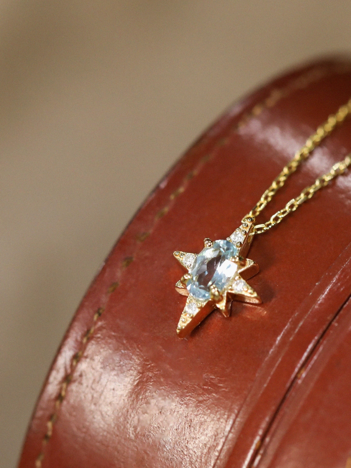Blue Topaz Star Pendant Necklace product view 1