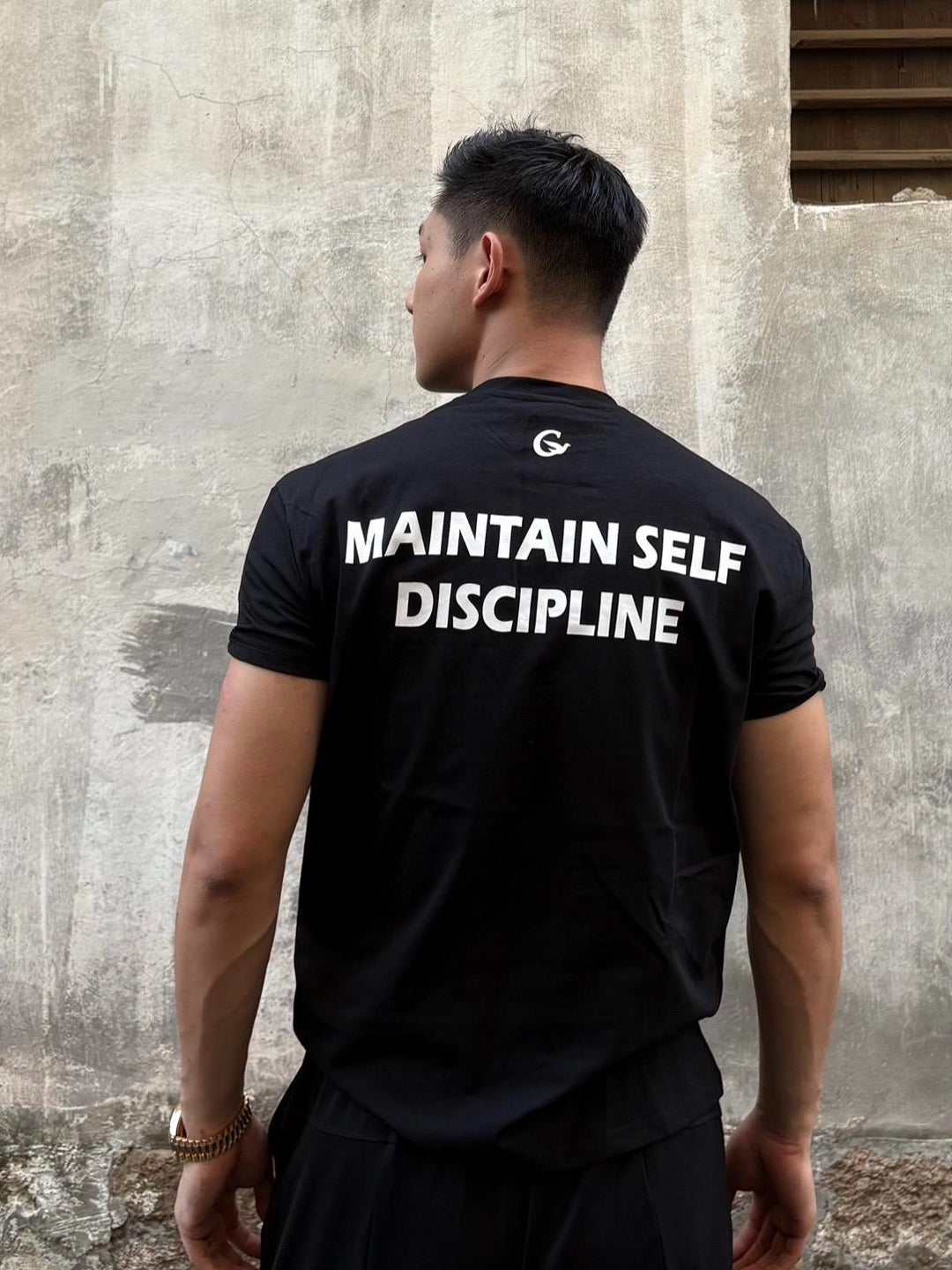 Self-Discipline Back-Print Crewneck Tee product view 2
