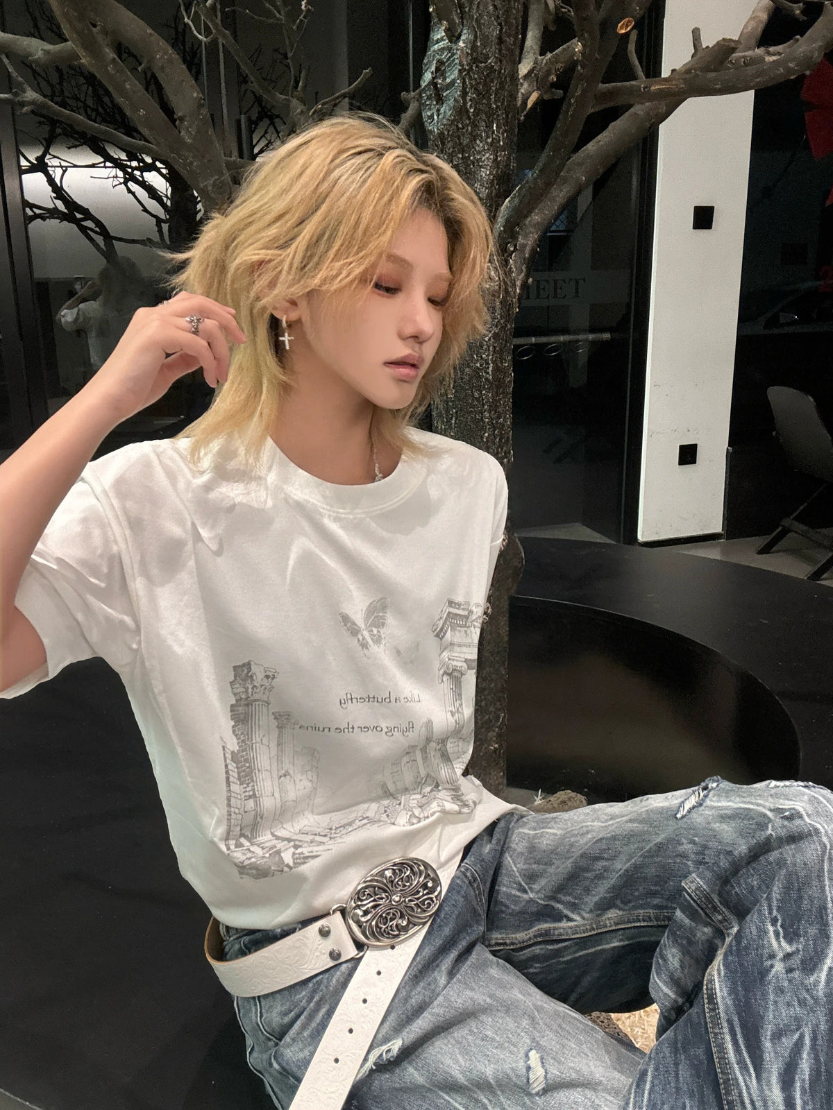 Butterfly Ruins Graphic Short-Sleeve Tee product view 4