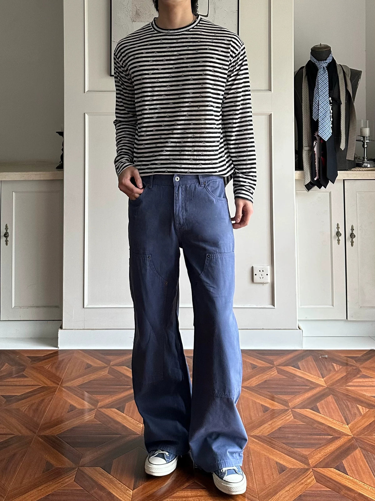 Striped Star-Detail Lyocell Long-Sleeve Tee product view 6