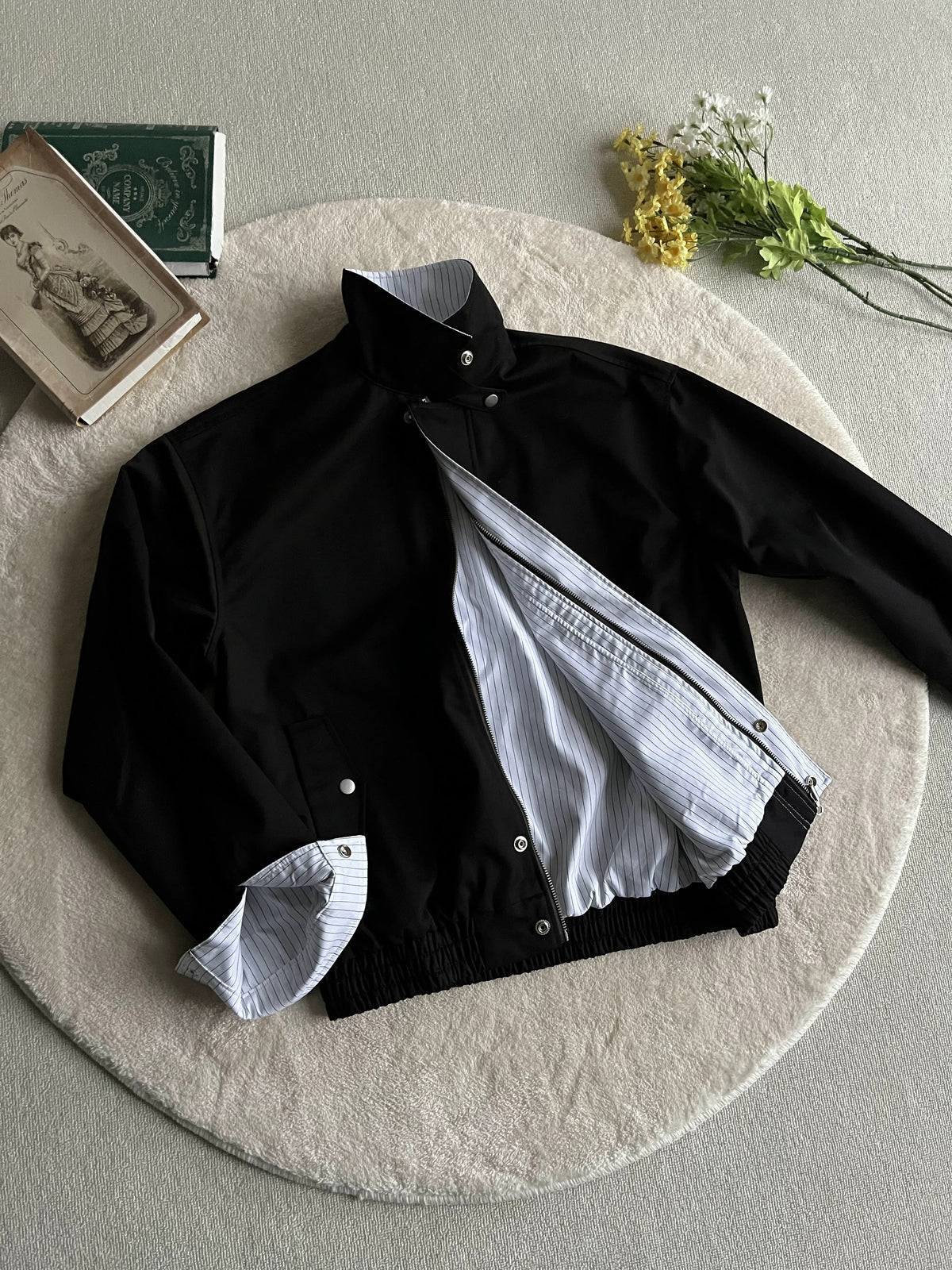 Reversible Stripe-Lined Harrington Jacket product view 1