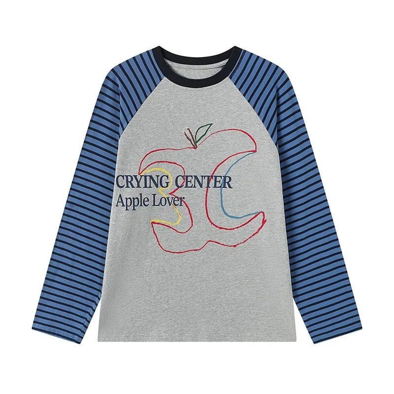 Apple Graphic Striped Raglan Tee product view 2
