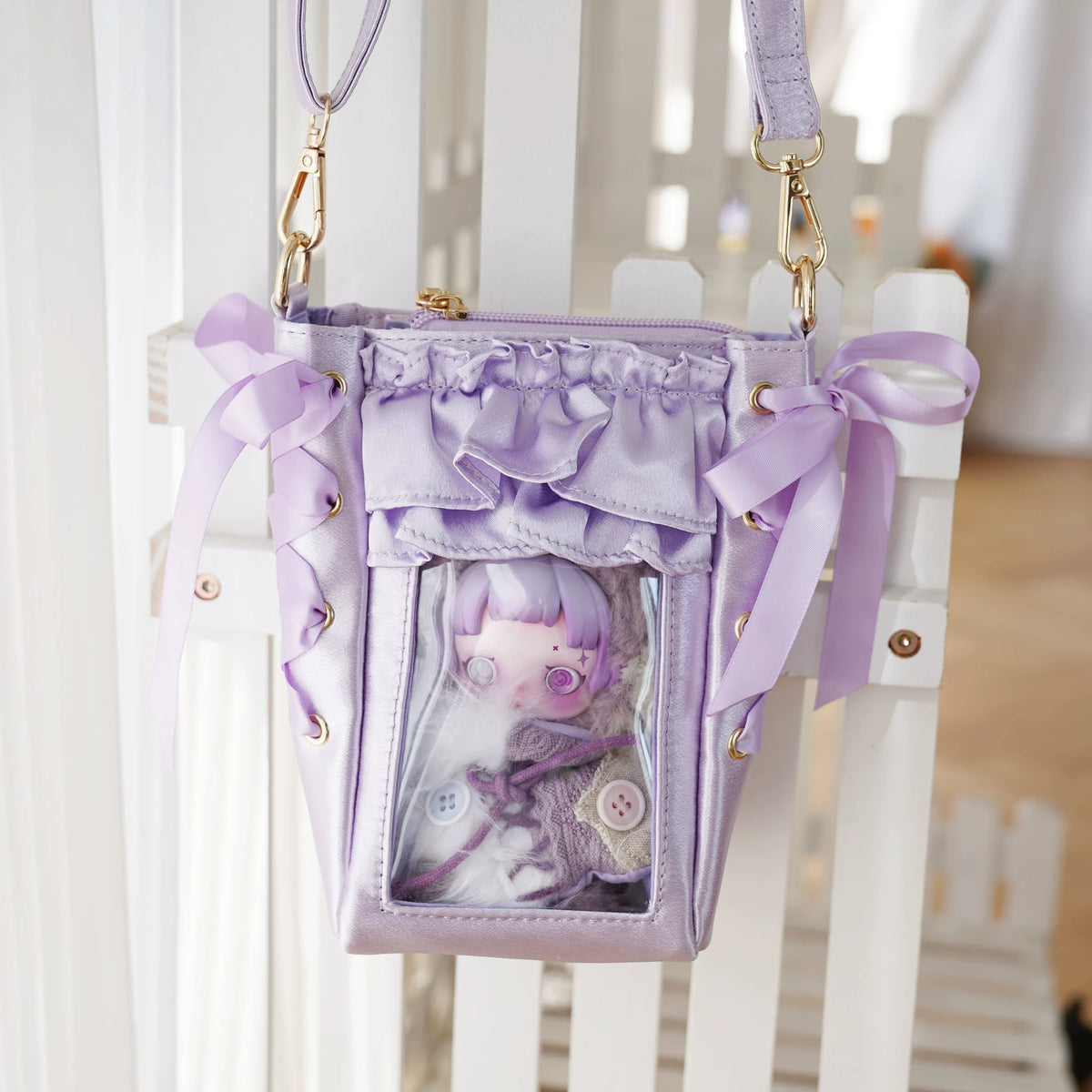 Mini Satin Ruffle Display Crossbody product view 3
