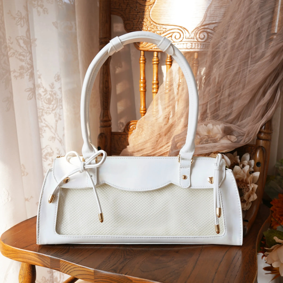 Lace Up Window Baguette Bag product view 1