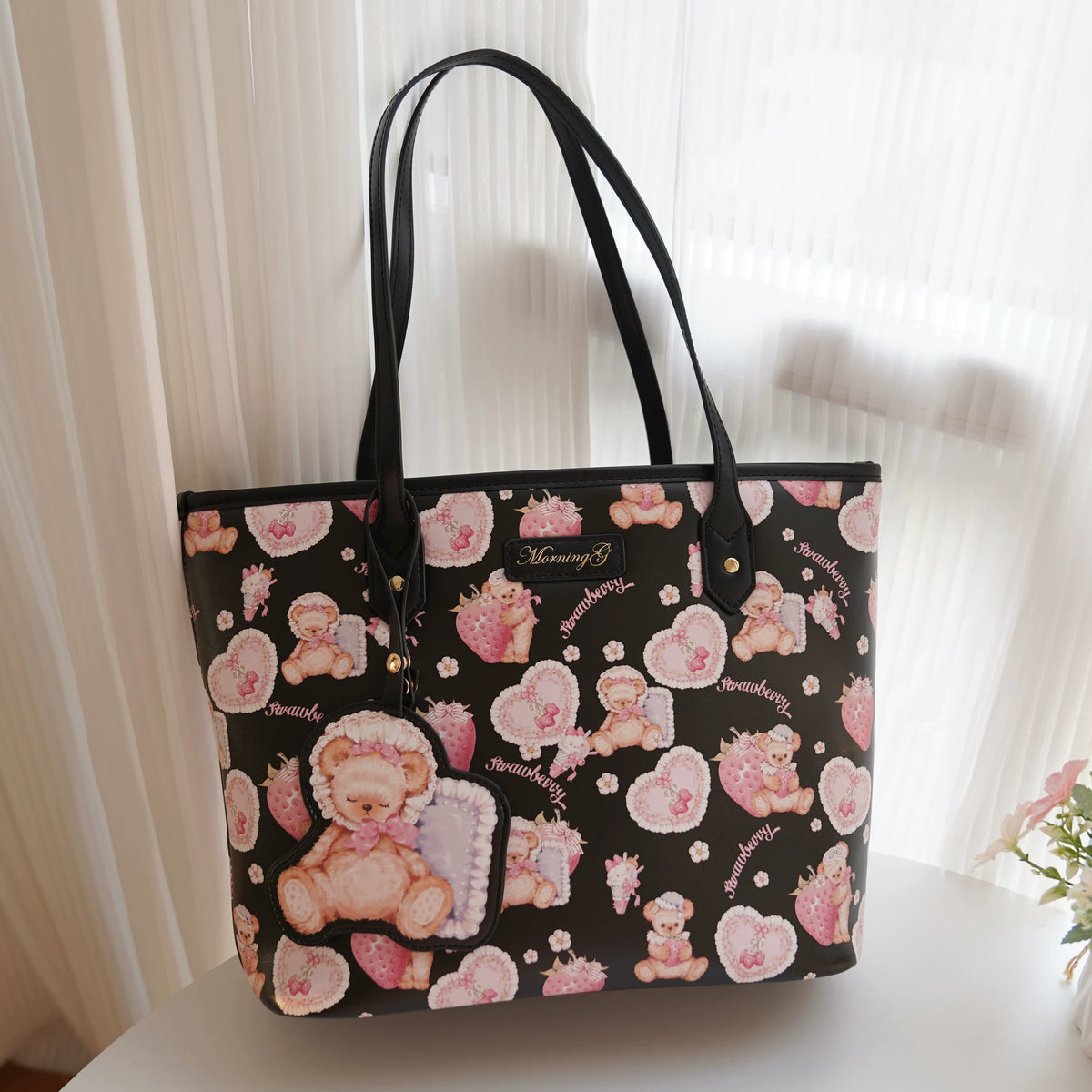 Strawberry Bear Printed Tote product view 3
