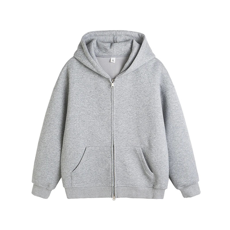 Minimal Relaxed Zip Hoodie product view 1