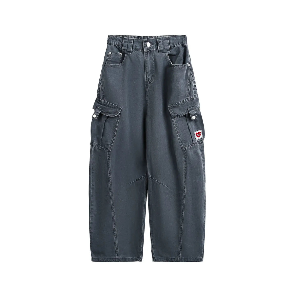 Washed Wide-Leg Utility Cargo Pants product view 3