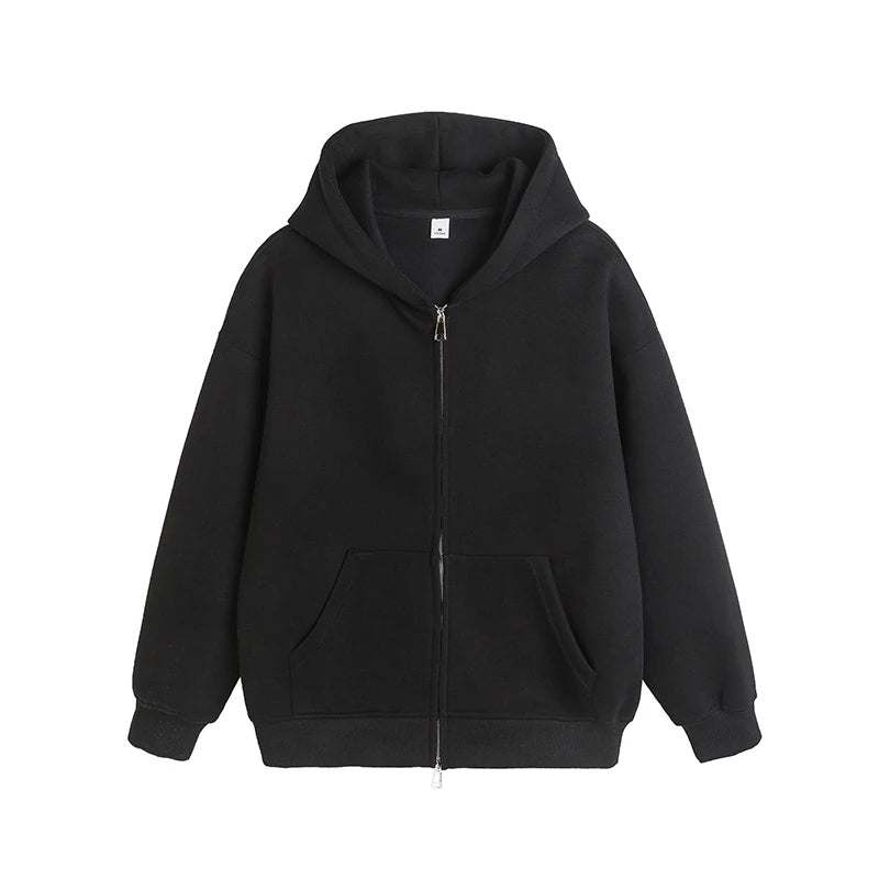 Minimal Relaxed Zip Hoodie product view 2