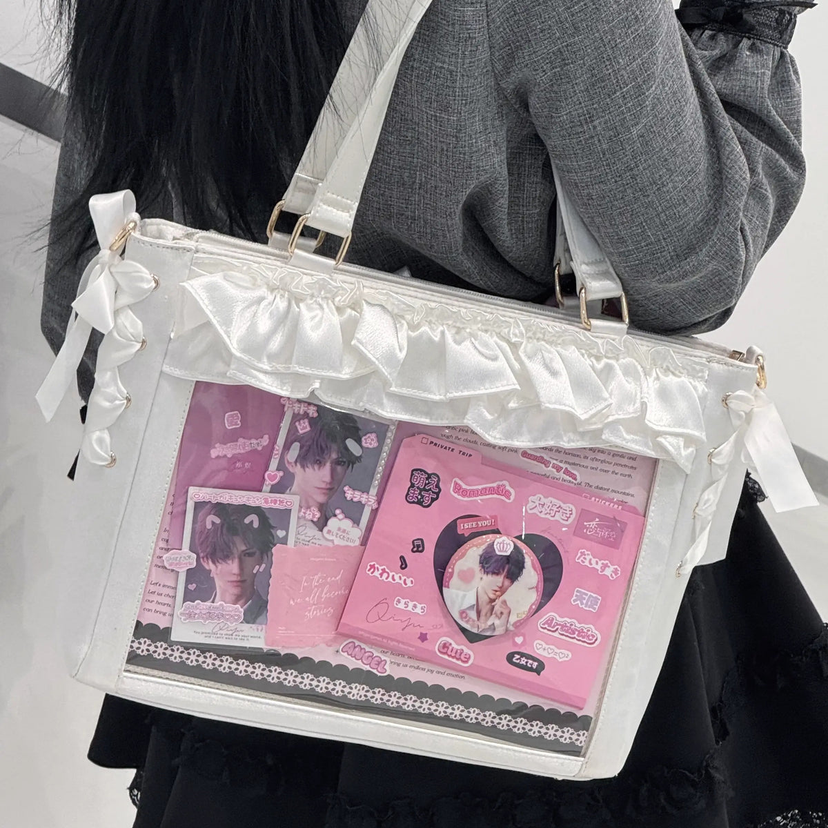 Satin Ruffle Bow Display Tote product view 1