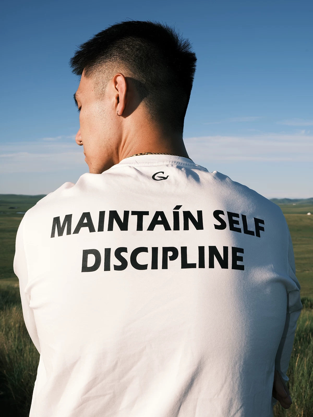 Self-Discipline Back-Print Long-Sleeve Tee product view 4
