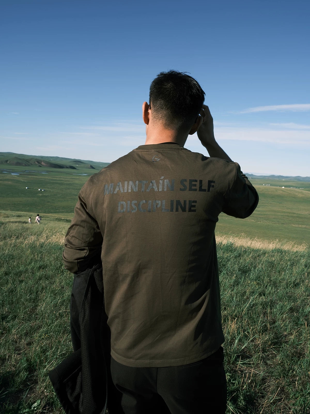 Self-Discipline Back-Print Long-Sleeve Tee product view 3